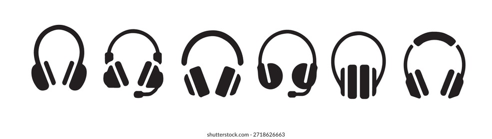 Conjunto de iconos de glifo audaz de sobre oreja en oreja y juegos 