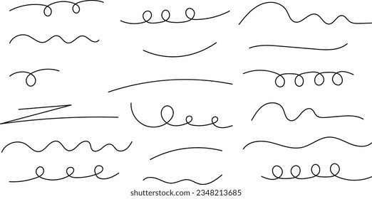 Set of Bold Hand-Drawn Vector Lines