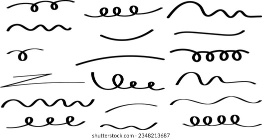 Set of Bold Hand-Drawn Vector Lines