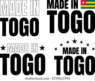 Conjunto de íconos en negrita con texto 'Hecho en Togo' mostrando creatividad en los Elementos de diseño