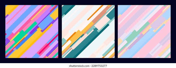 Set of bold pink, thick and thin line vibrant trendy barbiecore seamless pattern. The background vector is in colorful tones. Interspersed with straight lines used in graphics. Vertical strips.