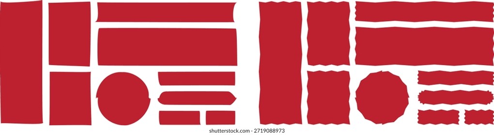 Conjunto de Anuncios de cinta roja audaz para Elementos de diseño.