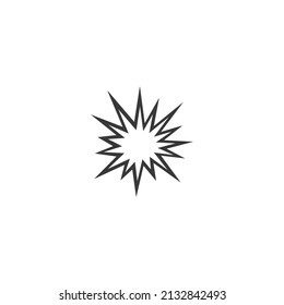 Set bestehend aus einer Bombe-Explosion, Vektorlogo-Symbol im flachen Design 