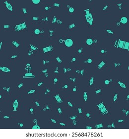 Set Bomb ready to explode, Human target sport for shooting, Soldier grave and Hand smoke grenade on seamless pattern. Vector