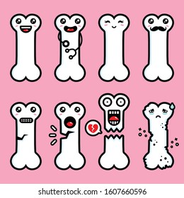 set of bone mascot vector designs