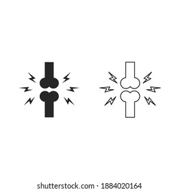 Set of Bone pain glyph icon on a white background. Vector. eps 10.