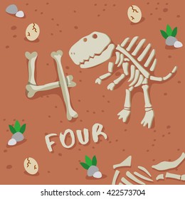Set of Bone Shaped Numbers : Vector Illustration