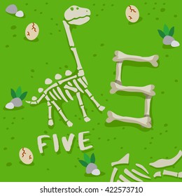 Set of Bone Shaped Numbers : Vector Illustration