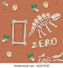 Set of Bone Shaped Numbers : Vector Illustration