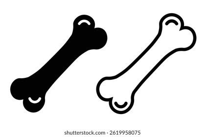 Set of bone vector icons. Bone outline icon. Bone for pet dog. Puppy nutrition. Vector 10 Eps