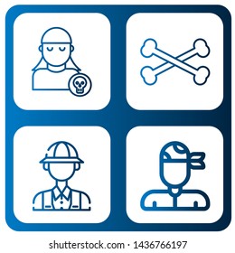 Set of bones icons such as Pirate, Bones, Archaeologist , bones