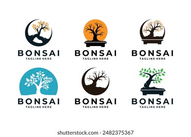 Set of Bonsai Decoration Logo Design Inspiration