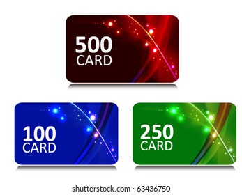 set of bonus and gift cards with glowing background