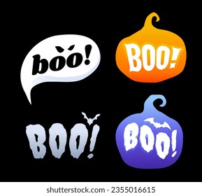 Set of boo text bubble illustration