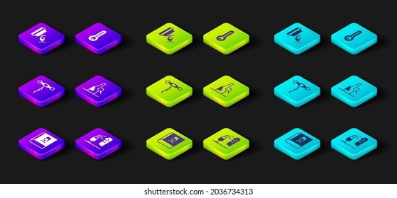 Set Book about wine, Sommelier, Wine corkscrew, Bottle of, Meteorology thermometer and tasting, degustation icon. Vector