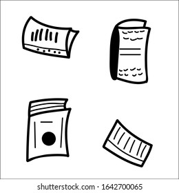 Set of book collection. Doodle style.