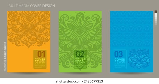 Set of book cover with abstract Floral illustration design layout bundle