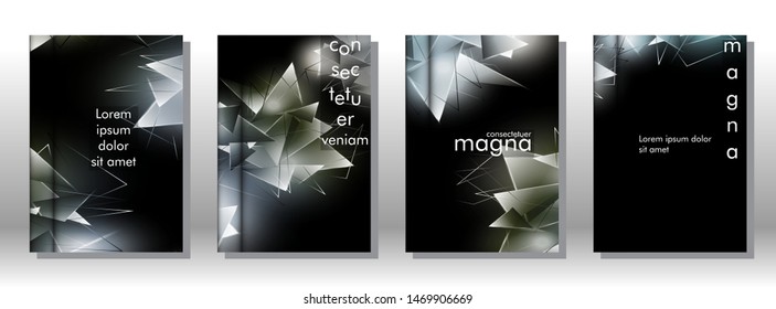 set the book cover the background of the light Triangle. Abstract composition of 3D triangles. Modern geometric backgrounds isolated black