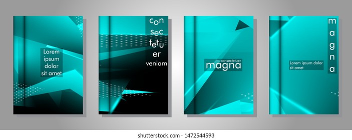 set the book cover the background of the light Triangle. Abstract composition of 3D triangles. Modern geometric blue backgrounds isolated black