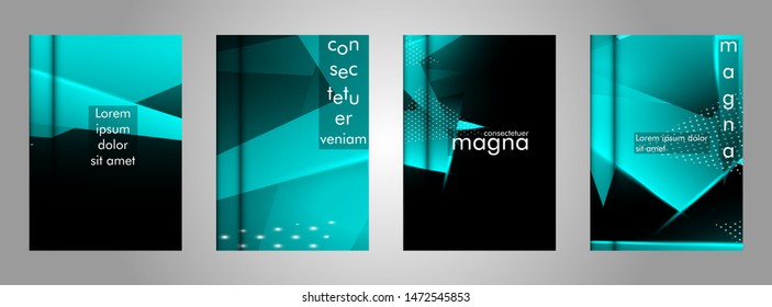 set the book cover the background of the light Triangle. Abstract composition of 3D triangles. Modern geometric blue backgrounds isolated black