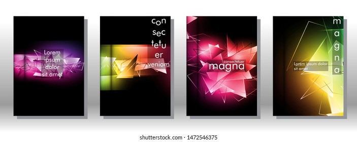 set the book cover the background of the light Triangle. Abstract composition of 3D triangles. Modern geometric backgrounds isolated black