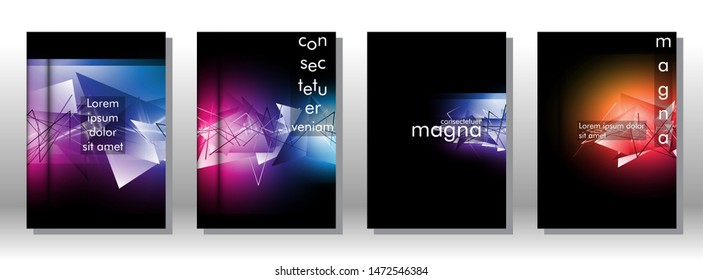 set the book cover the background of the light Triangle. Abstract composition of 3D triangles. Modern geometric backgrounds isolated black