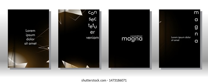 set the book cover the background of the light Triangle. Abstract composition of 3D triangles. Modern geometric backgrounds isolated black