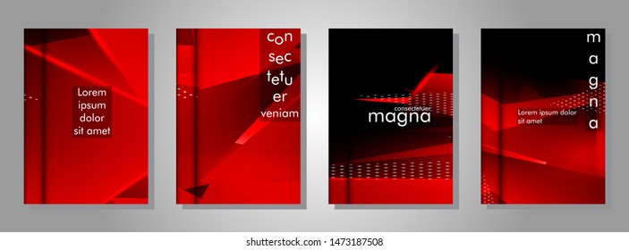 set the book cover the background of the light Triangle. Abstract composition of 3D triangles. Modern geometric red backgrounds isolated black