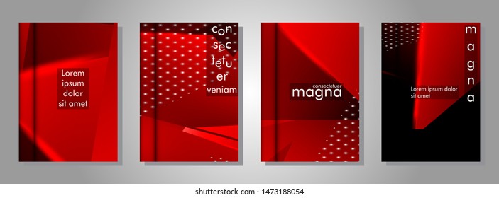 set the book cover the background of the light Triangle. Abstract composition of 3D triangles. Modern geometric red backgrounds isolated black