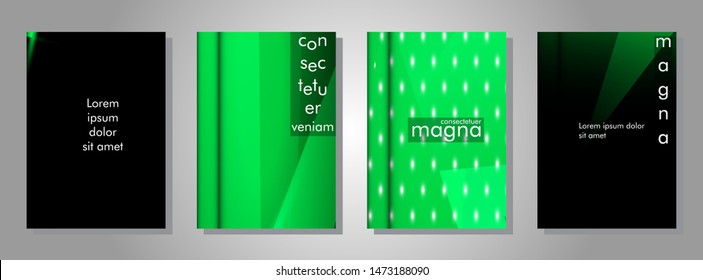 set the book cover the background of the light Triangle. Abstract composition of 3D triangles. Modern geometric green backgrounds isolated black