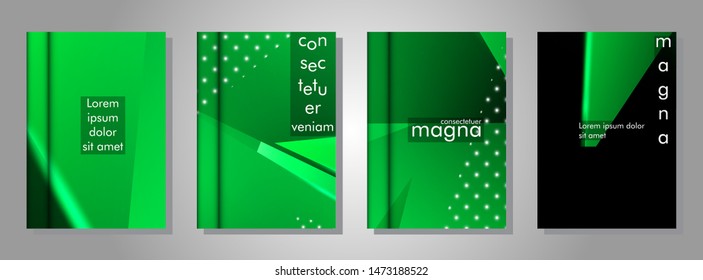 set the book cover the background of the light Triangle. Abstract composition of 3D triangles. Modern geometric green backgrounds isolated black