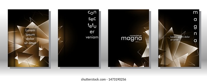 set the book cover the background of the light Triangle. Abstract composition of 3D triangles. Modern geometric backgrounds isolated black