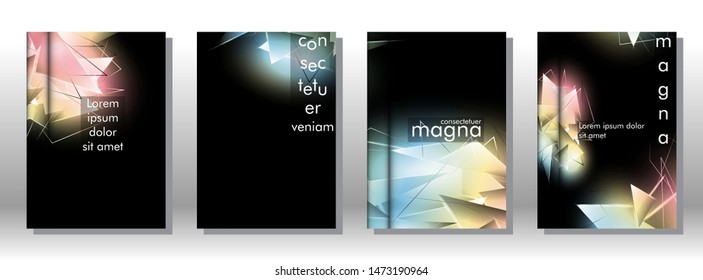 set the book cover the background of the light Triangle. Abstract composition of 3D triangles. Modern geometric backgrounds isolated black