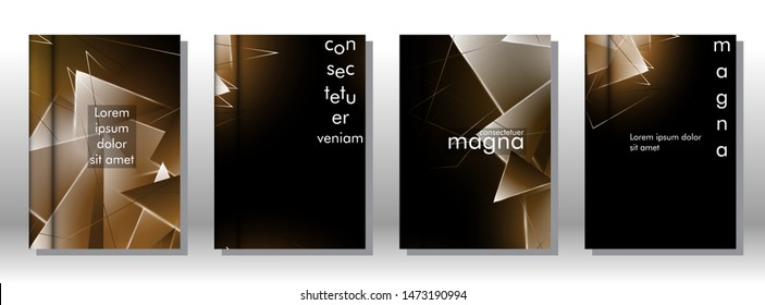 set the book cover the background of the light Triangle. Abstract composition of 3D triangles. Modern geometric backgrounds isolated black