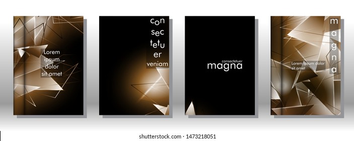 set the book cover the background of the light Triangle. Abstract composition of 3D triangles. Modern geometric backgrounds isolated black