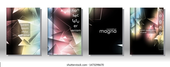 set the book cover the background of the light Triangle. Abstract composition of 3D triangles. Modern geometric backgrounds isolated black
