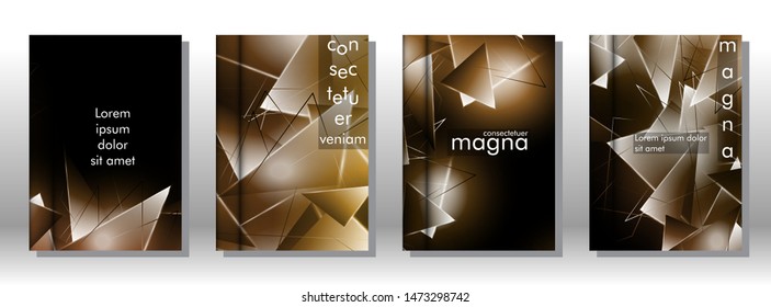 set the book cover the background of the light Triangle. Abstract composition of 3D triangles. Modern geometric backgrounds isolated black