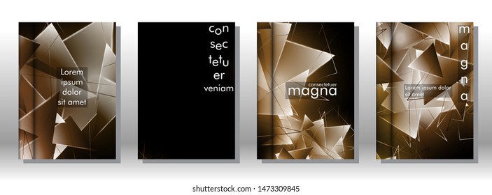 set the book cover the background of the light Triangle. Abstract composition of 3D triangles. Modern geometric backgrounds isolated black