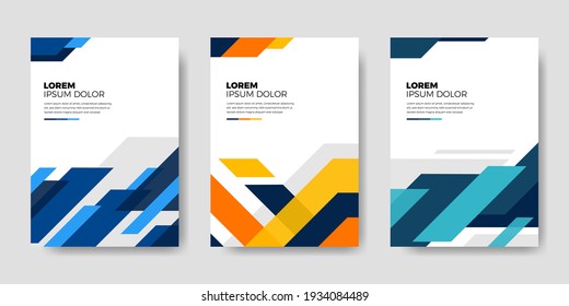 Set Of Book Cover Brochure Designs In Geometric Style. Vector Illustration.