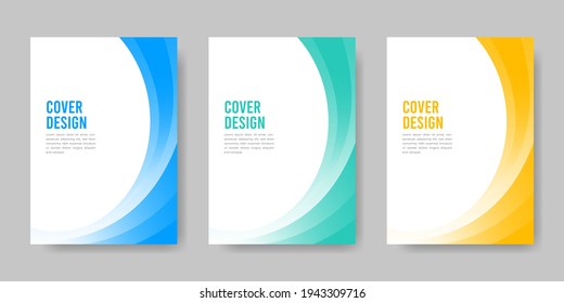 Set of book cover brochure designs with elegant and colorful designs. Vector illustration.