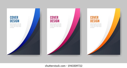 Set of book cover brochure designs with elegant and colorful designs. Vector illustration.