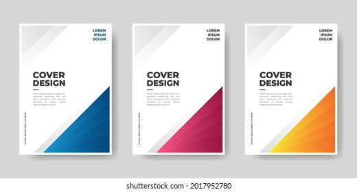 Set of book cover brochure template designs . Vector illustration.