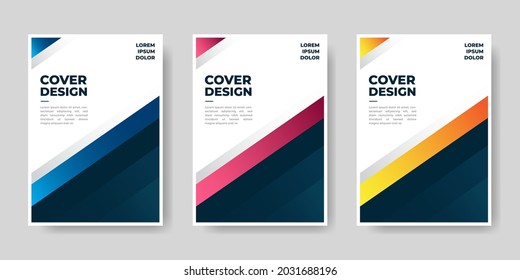 Set of book cover brochure template designs . Vector illustration.