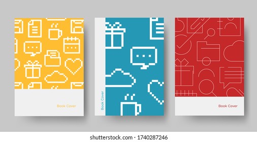 Conjunto de plantillas de diseño de iconos de portada de libro