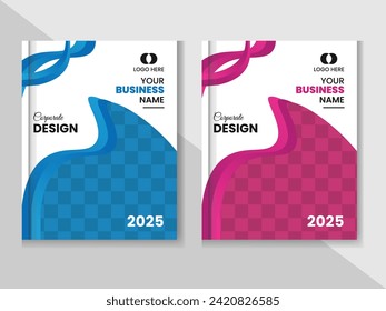 Set of book cover template designs. Vector illustration.

