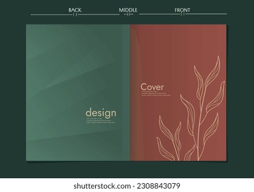 Set von Buchcover-Vorlagen mit handgezeichneten Blumendekorationen. abstrakter, botanischer Hintergrund. A4-Größe Für Notebooks, Jahresberichte, Planer, Broschüren, Bücher, Kataloge