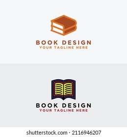 Establecer la plantilla del logotipo Diseño del libro con la letra inicial