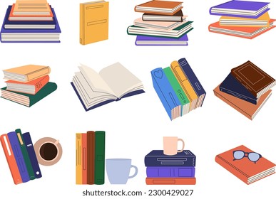 set of book in doodle style isolated vector