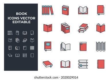set of Book elements symbol template for graphic and web design collection logo vector illustration