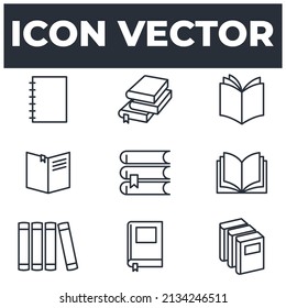 set of Book elements symbol template for graphic and web design collection logo vector illustration